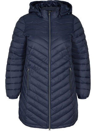 Lange lichte gewatteerde jas , Night Sky, Packshot image number 0
