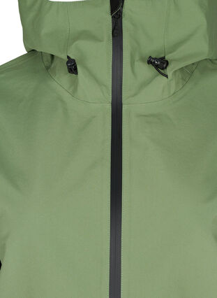 Veste de randonnée imperméable à capuche, Hedge Green Comb, Packshot image number 2