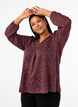 Blouse met lange mouwen met glitter en patroon, Rood, Model image number 0