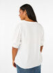 Viscose blouse met smok en ruches, Bright White, Model image number 1