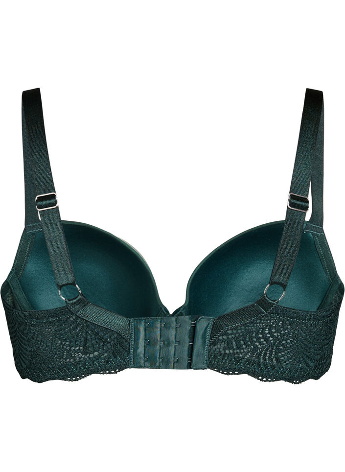 Beha met voorgevormde cups en kant, Groen, Packshot image number 1