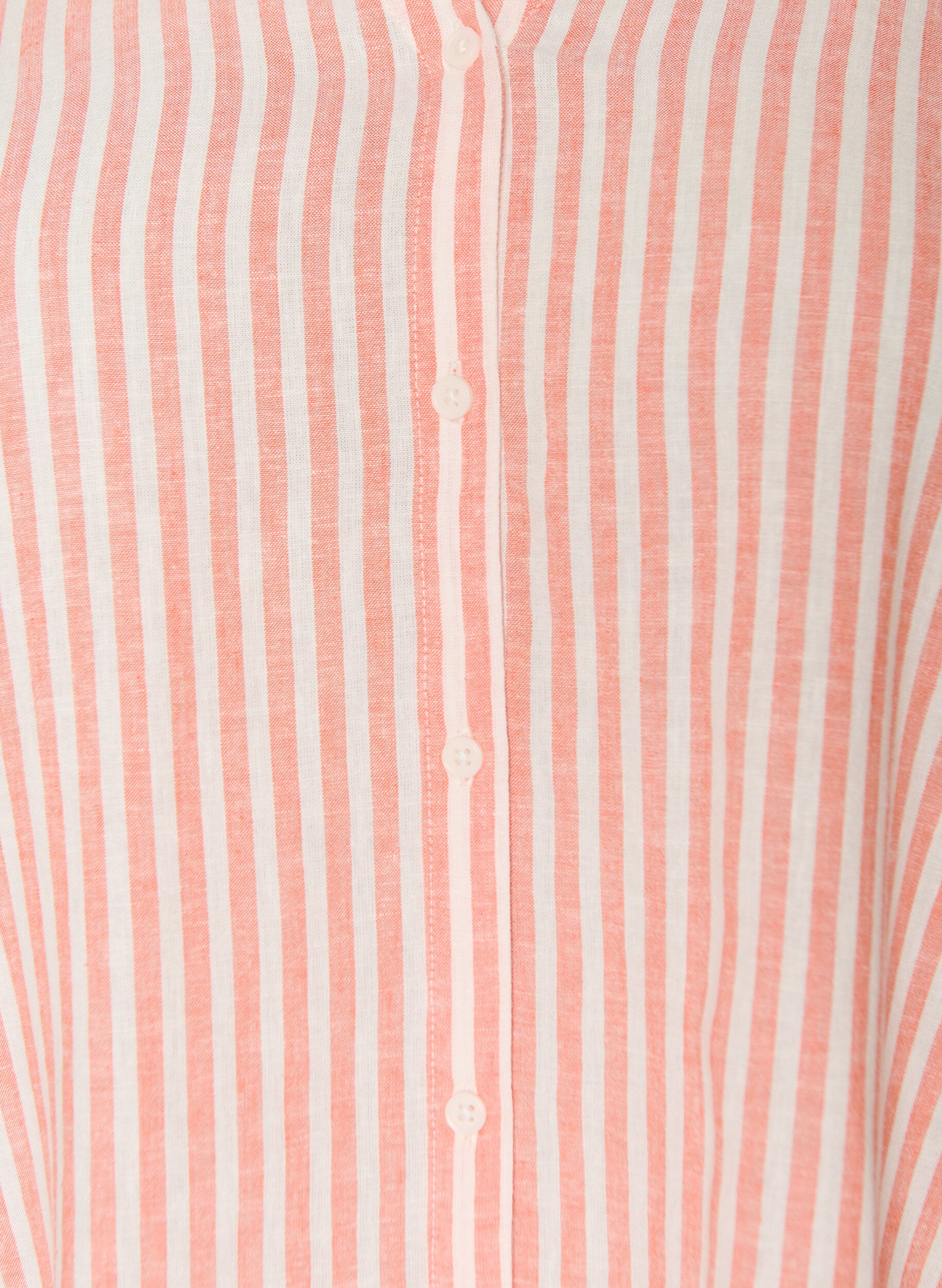 ZizziBlouse in linnen en viscose met V-hals, Oranje, Packshot image number 2