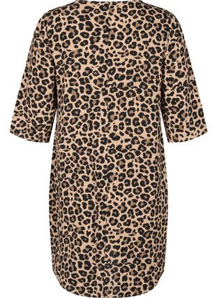 Robe imprimée à manches 3/4, Leopard, Packshot image number 1