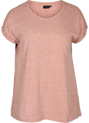 T-shirt chiné en coton, Old Rose Mélange, Packshot image number 0