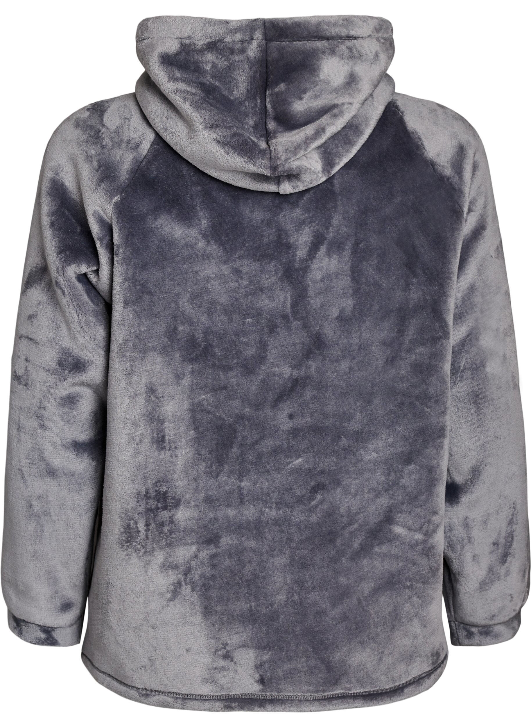 ZizziSweat &agrave; capuche en velours avec poche kangourou, Gris, Packshot image number 1