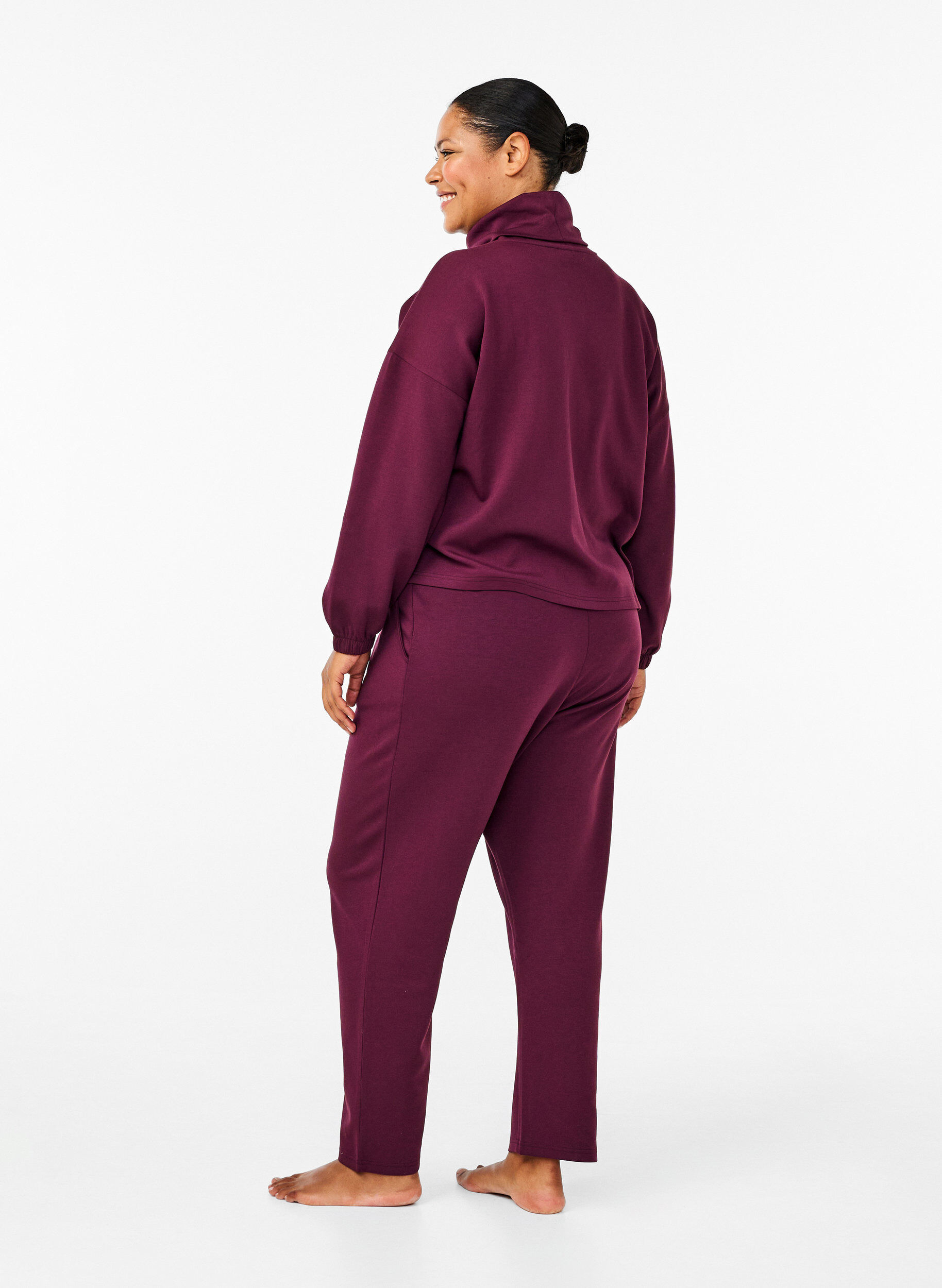 ZizziLosse broek van modalmix, Rood, Model image number 1