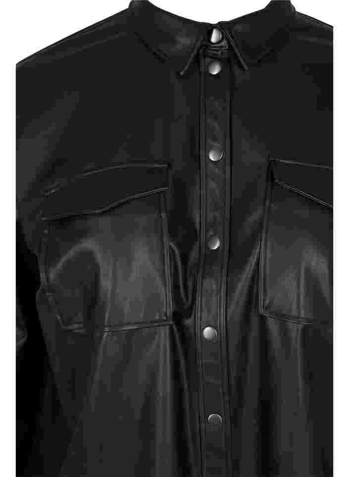 Overhemd in imitatieleer, Black, Packshot image number 2