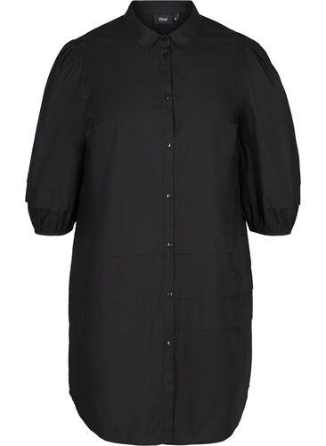 Blouse jurk in katoen, Black, Packshot image number 0