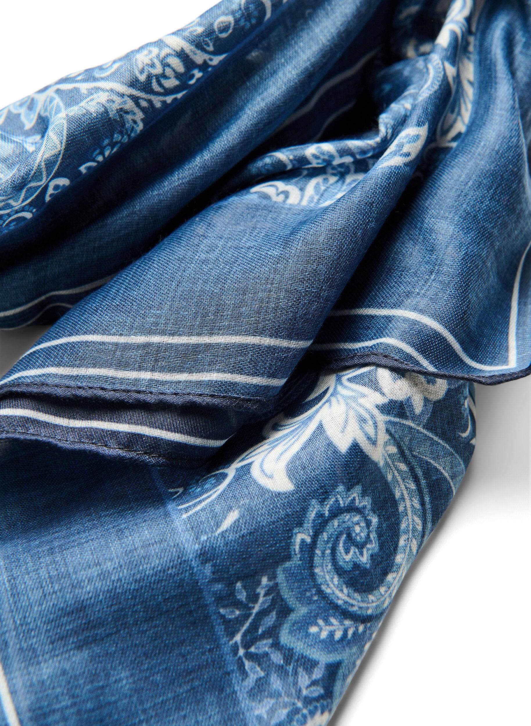 ZizziLange sjaal met patroon, Blauw, Packshot image number 1