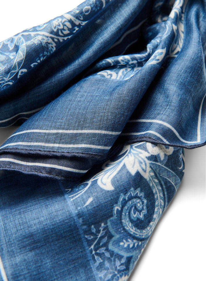 Lange sjaal met patroon, Blauw, Packshot image number 1