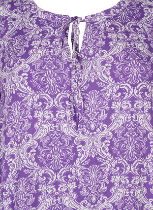 Robe en viscose à manches courtes avec imprimé, D. Lavender Oriental, Packshot image number 2