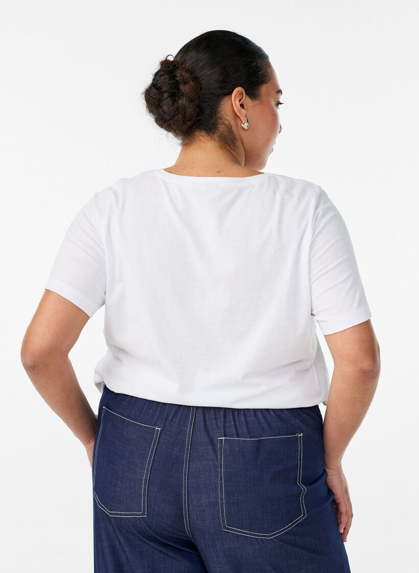 T-shirt imprim&eacute;, Blanc, Model image number 2