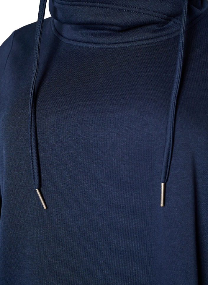 Sweatshirt met hoge kraag en zakken, Blauw, Packshot image number 2