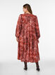 Robe midi en viscose avec imprim&eacute; cachemire, Orange, Model image number 1