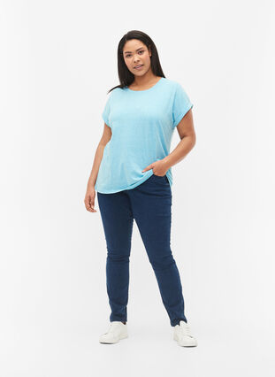 T-shirt mélangé à manches courtes, Blue Atoll Mél, Model image number 2