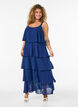 Robe maxi avec plusieurs couches de volants et cape amovible, Bleu, Model image number 0