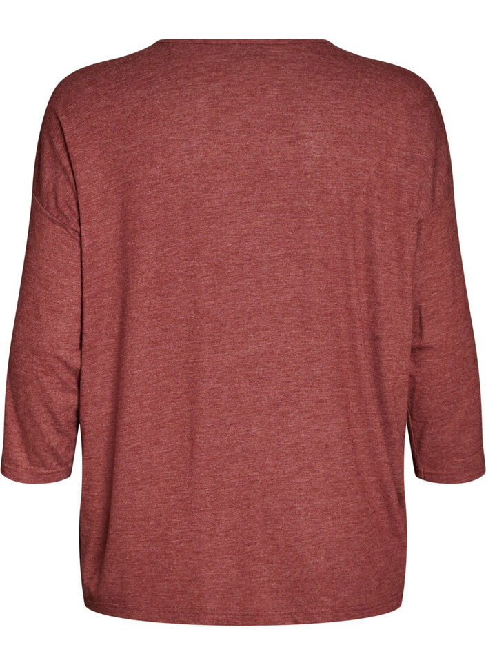 Jersey blouse met 3/4 mouwen, Rood, Packshot image number 1