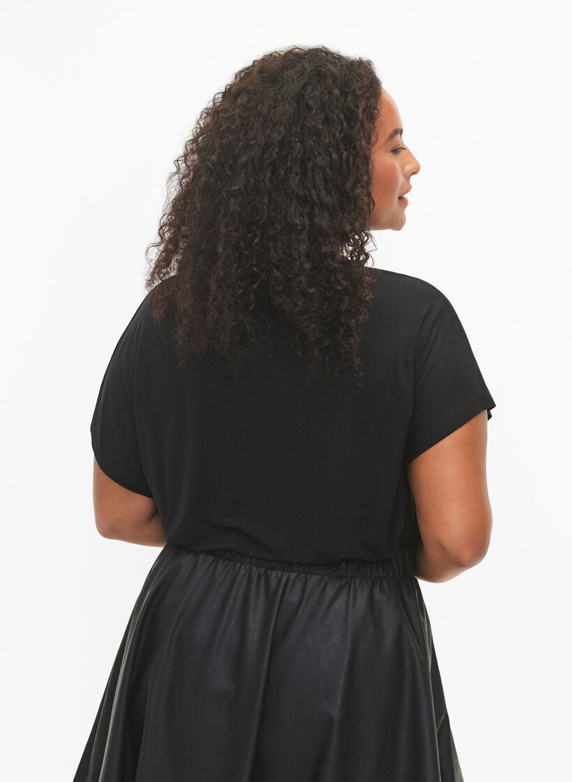 T-shirt met korte mouwen van viscose en opdruk, Black W. Lips, Model image number 1