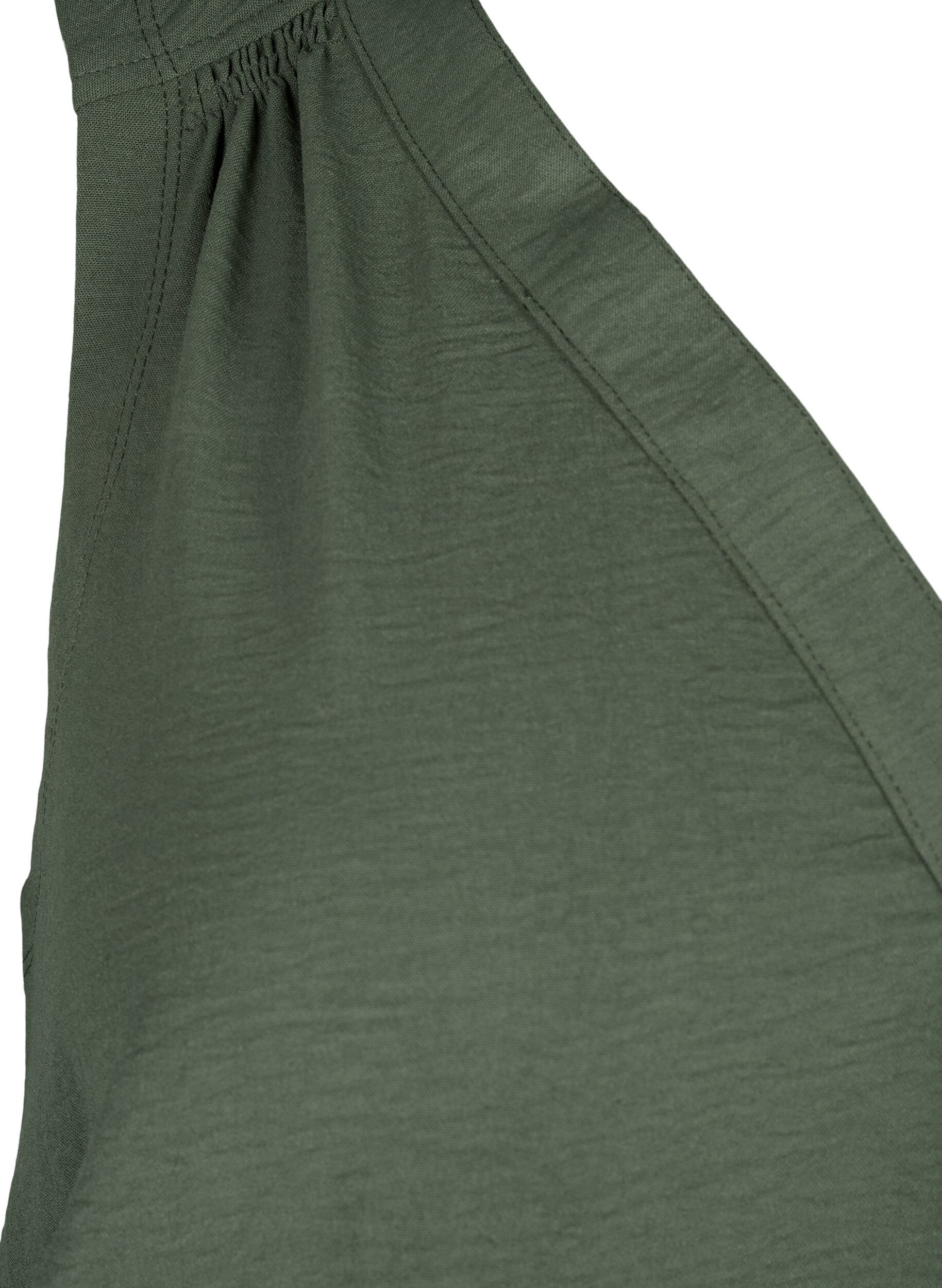 ZizziMouwloze top met kreukeffecten, Groen, Packshot image number 3