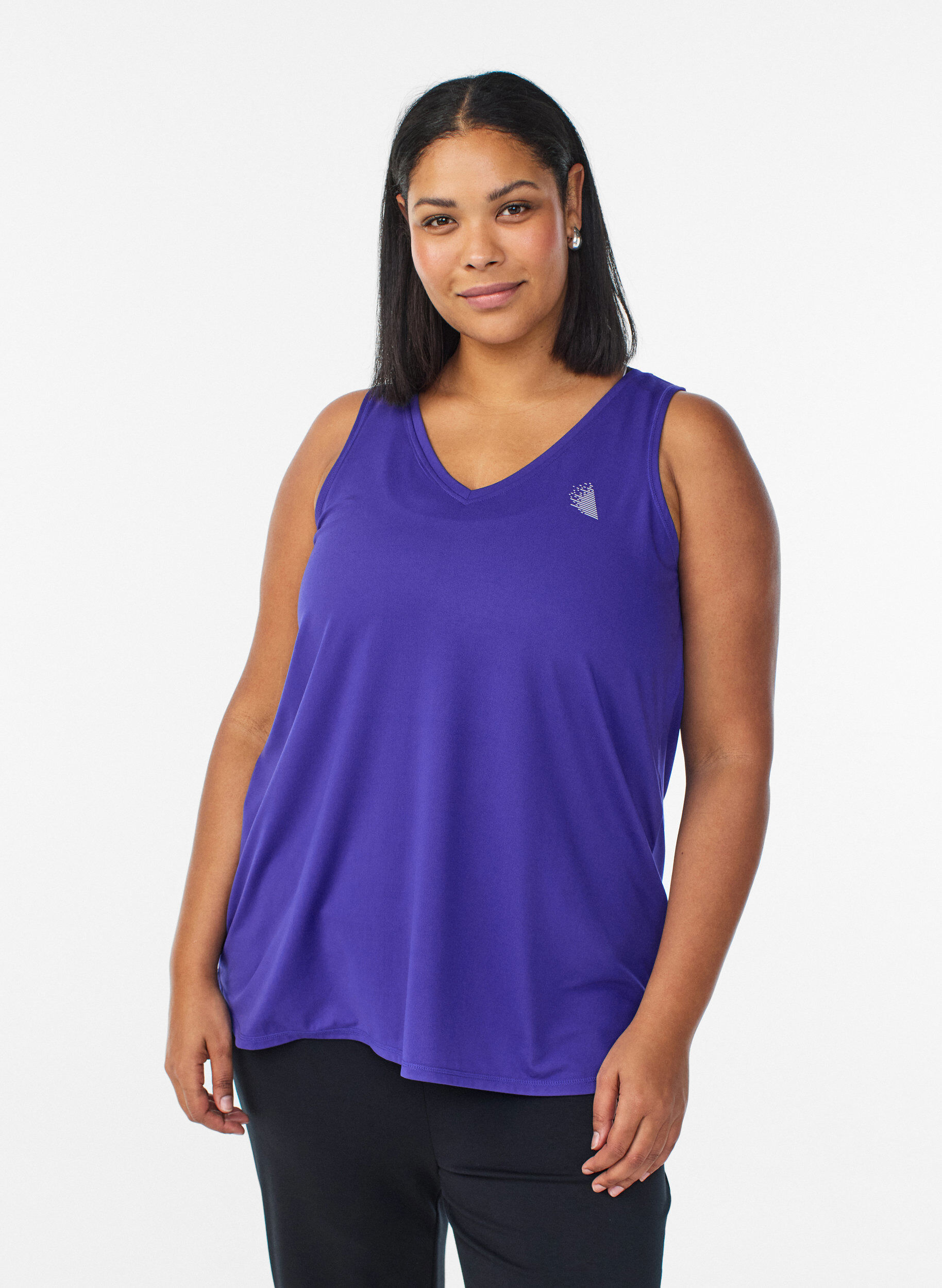 Workout top met V-hals, Purple, Model