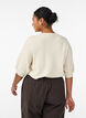 Gebreide blouse met structuurpatroon en korte mouwen, Beige, Model image number 2