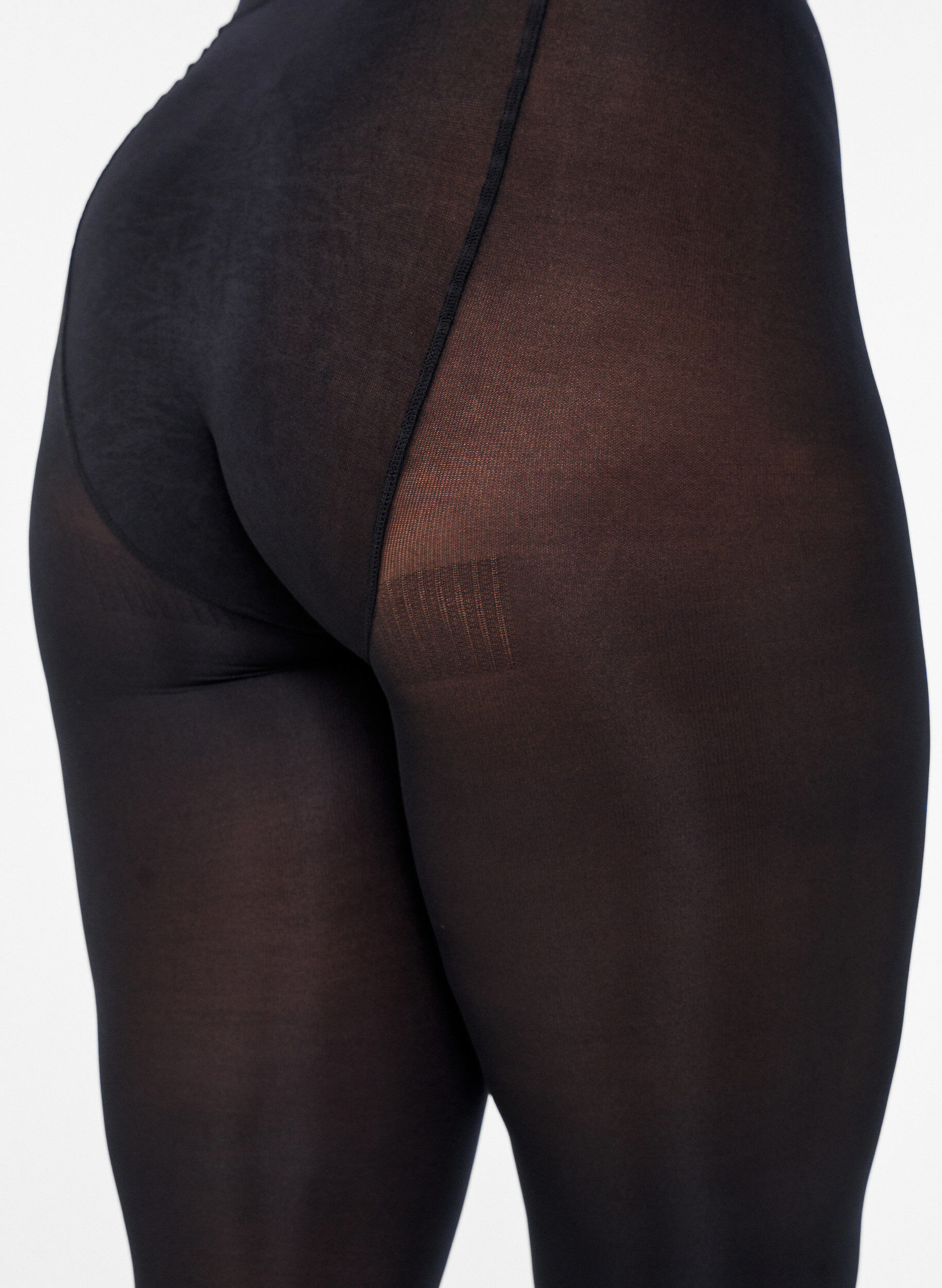 Zizzi2-pack panty's in 60 denier, Zwart, Packshot image number 2