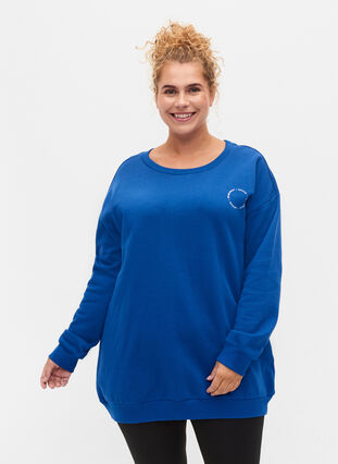Sweatshirt en coton avec imprimé, Surf the web, Model image number 0