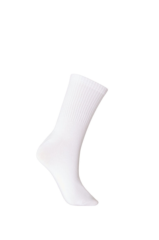 Katoenen sokken met patroon, Wit, Packshot image number 1