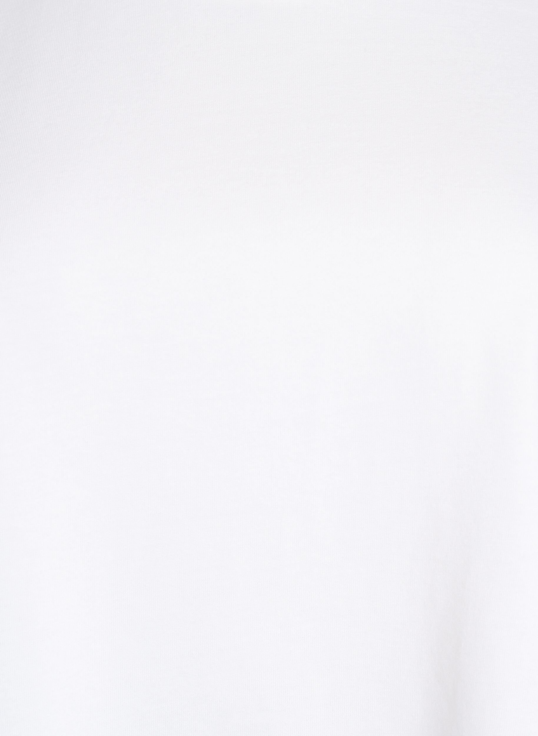 Zizzi T-shirt boxy en coton, Blanc, Packshot image number 2