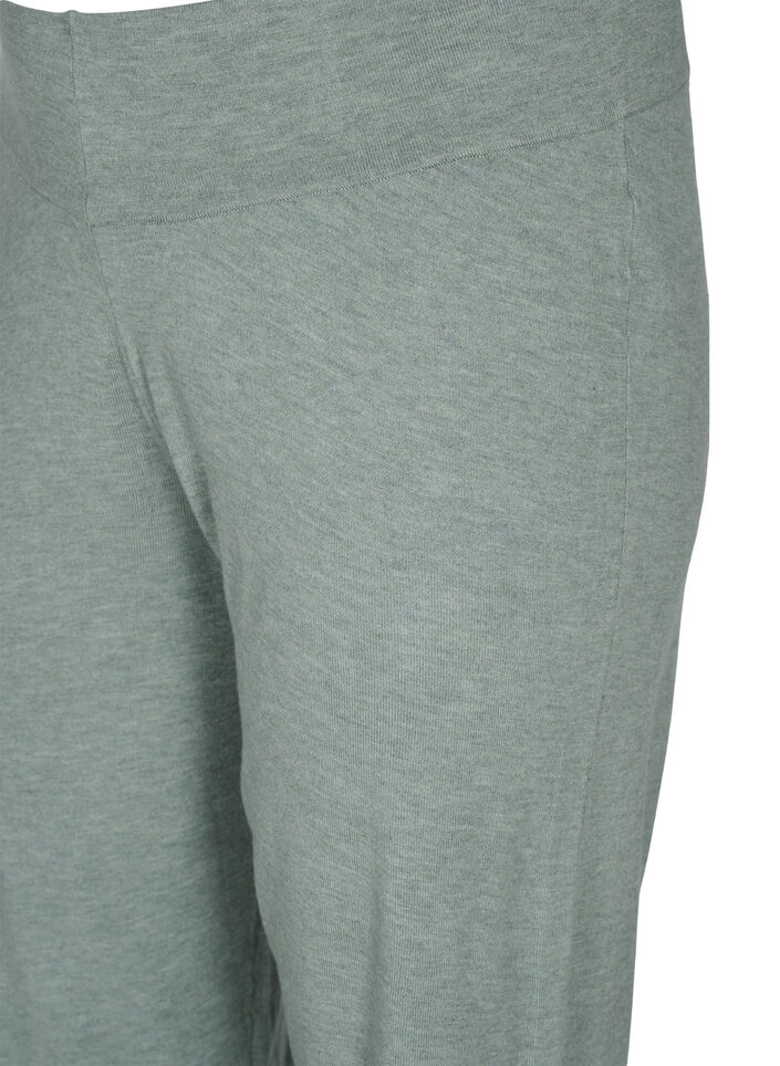 Gebreide broek in effen kleur met ribdetail, Chinois Green Mel, Packshot image number 2
