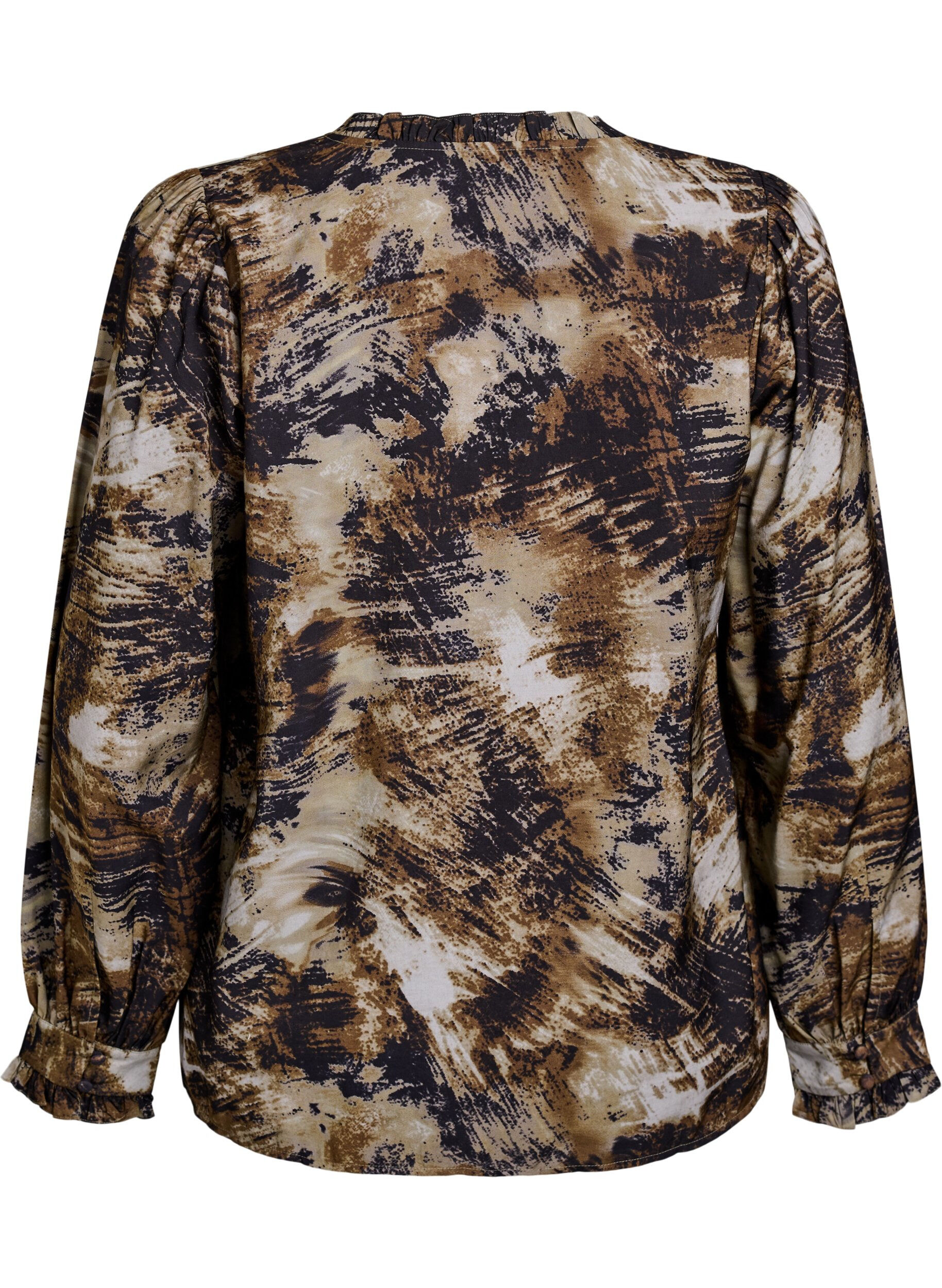 Zizzi Chemisier imprim&eacute; avec boutons, Vert, Packshot image number 1