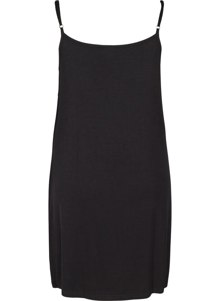 Dessous de robe en viscose uni, Noir, Packshot image number 1