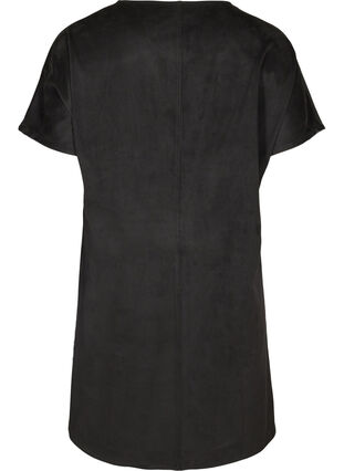 Robe col rond à manches courtes , Black, Packshot image number 1