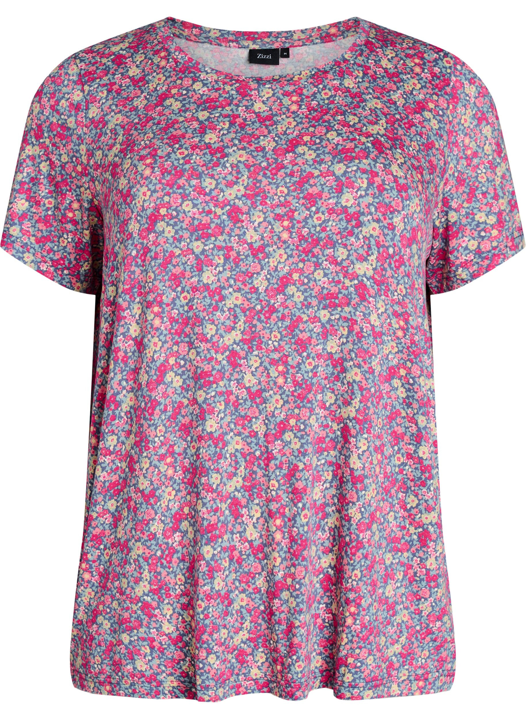 Zizzi T-shirt avec imprim&eacute; floral, Rose, Packshot image number 0