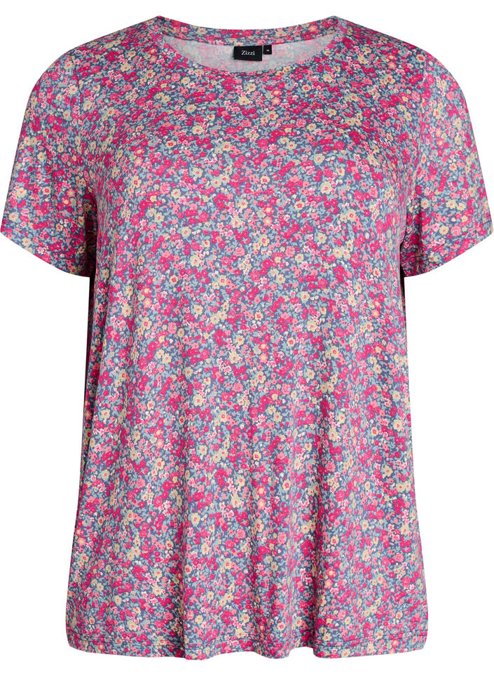 T-shirt avec imprim&eacute; floral, Rose, Packshot image number 0
