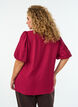 Blouse met ballonnenmouwen en V-hals, Rood, Model image number 2