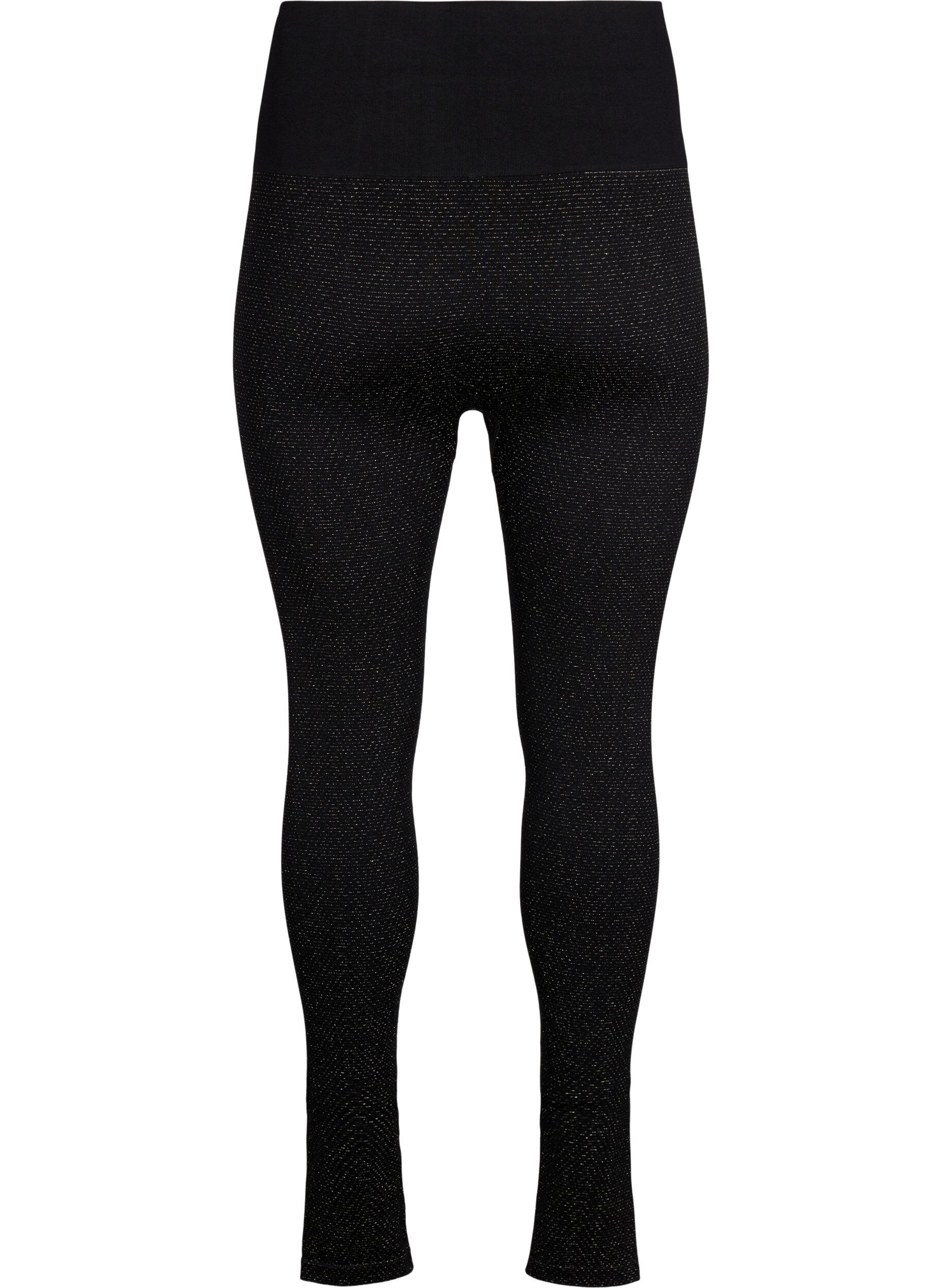 ZizziNaadloze glitter leggings, Black Gold Lurex, Packshot image number 1