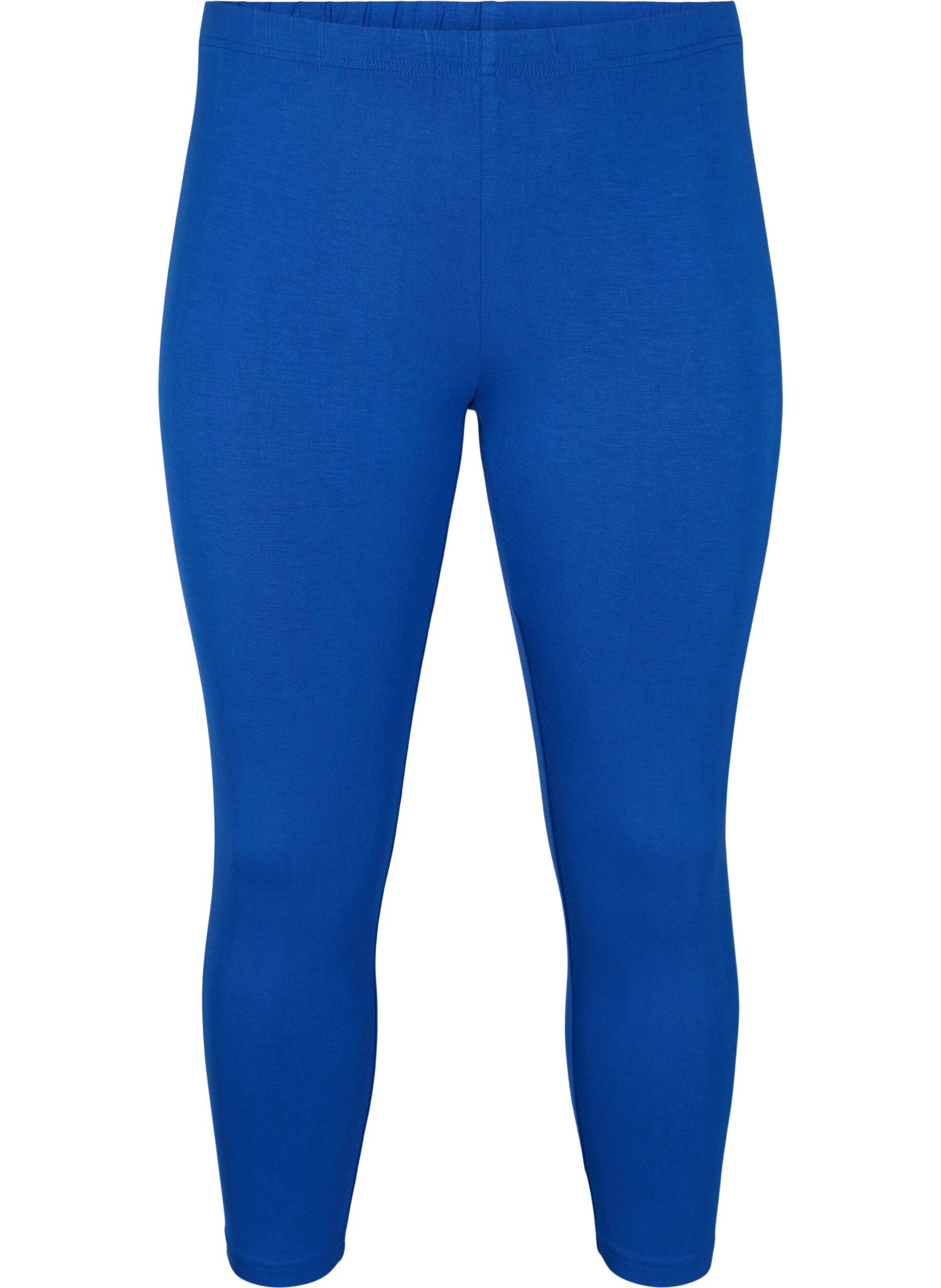 ZizziBasic 3/4 legging in viscose, Blauw, Packshot image number 0