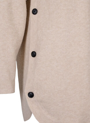 Gemêleerde gebreide blouse met knopen, Pumice Stone Mel., Packshot image number 3