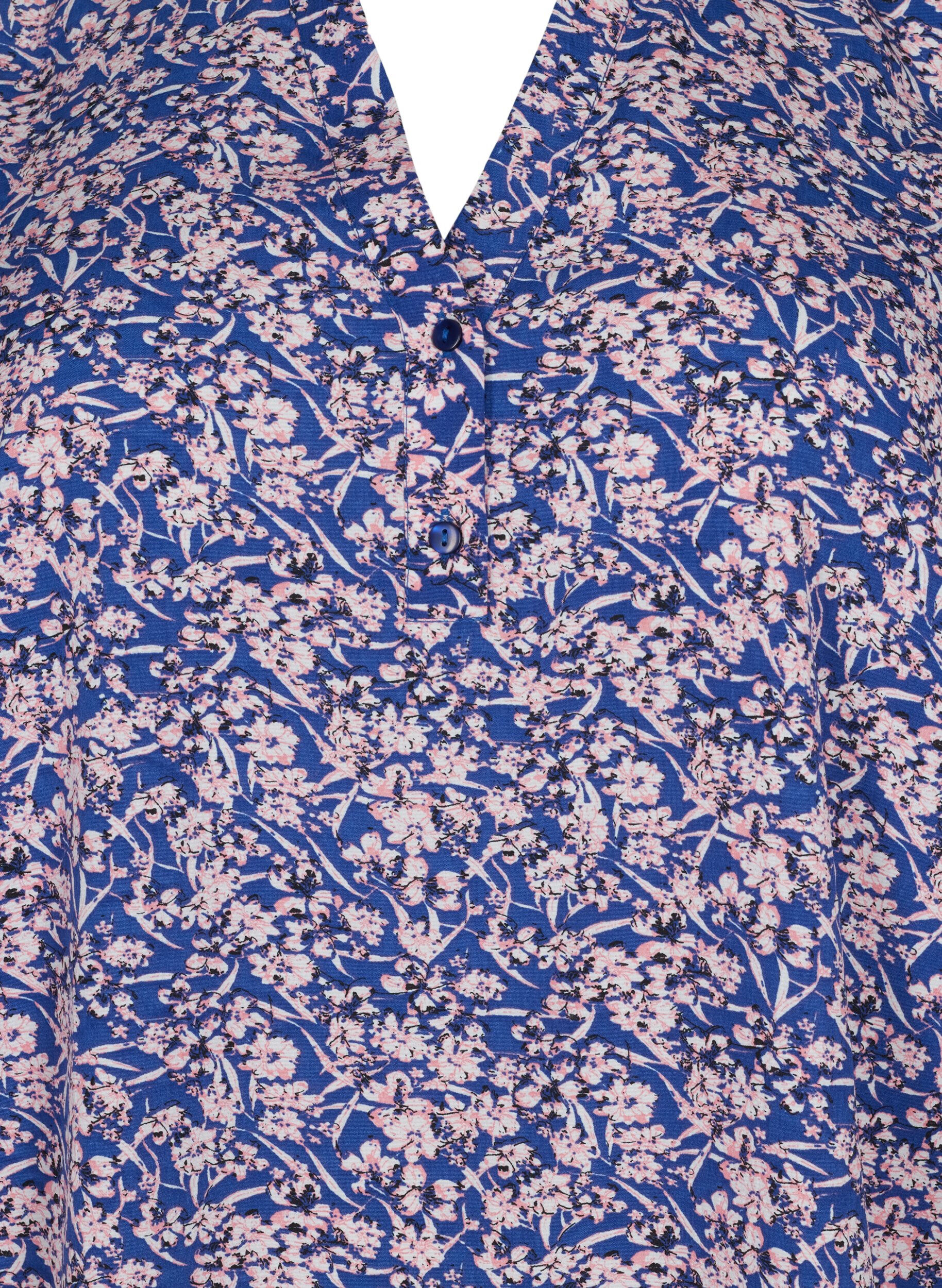 ZizziFLASH - Blouse met lange mouwen en print, Strong Blue Flower, Packshot image number 2