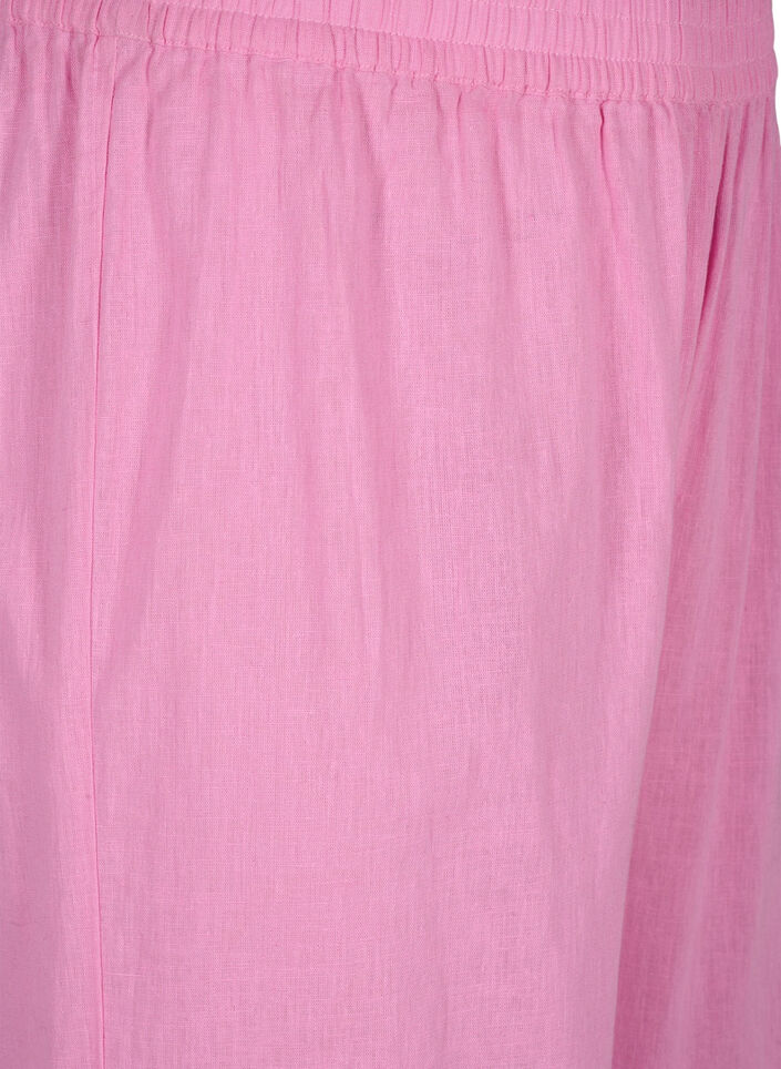 Pantalon 7/8 en coton et lin mélangés, Rosebloom, Packshot image number 2