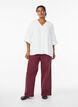 Shirtblouse met V-hals en 3/4 mouwen, Vanille, Model image number 1