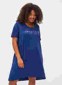 Katoenen nachthemd met korte mouwen en print, Midnight W. Crois, Model
