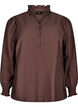 Blouse met rucheskraag, Bruin, Packshot image number 0