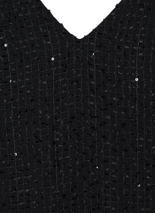 Robe trapèze à manches 3/4, Black, Packshot image number 2