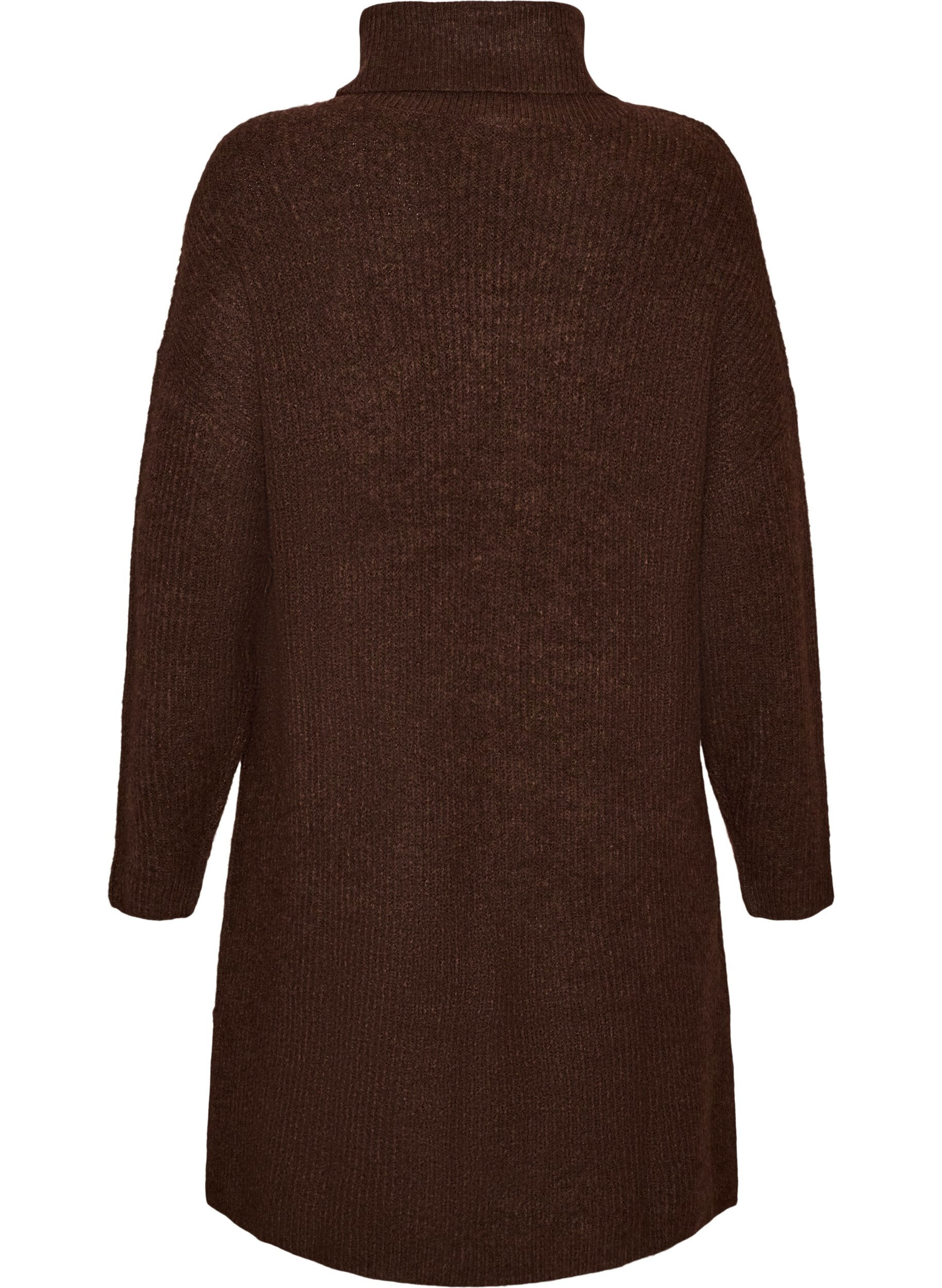ZizziRobe en maille &agrave; col roul&eacute;, Marron, Packshot image number 1