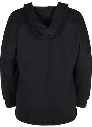 Sweatshirt met capuchon en split, Black, Packshot image number 1