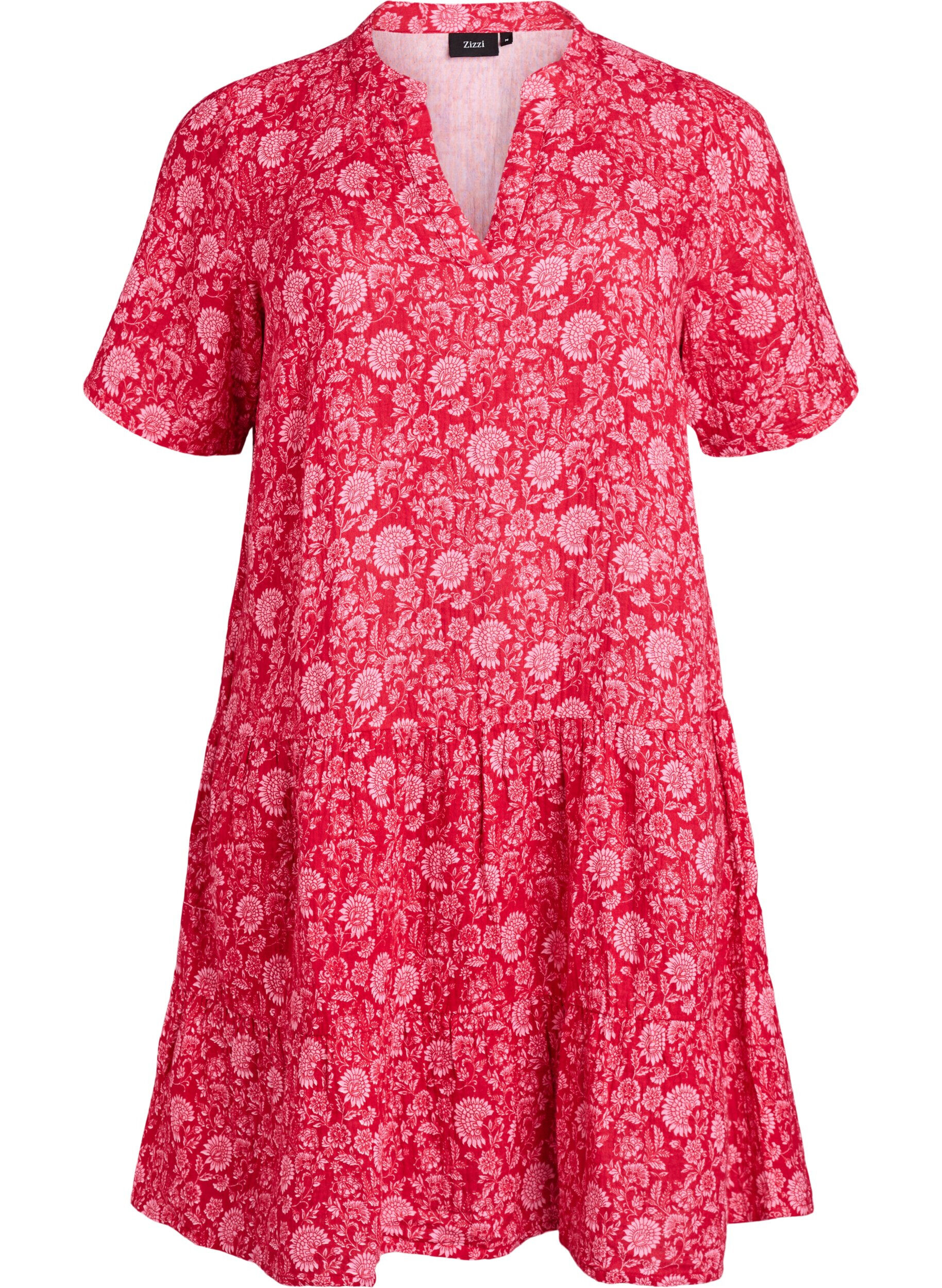 Robe courte &eacute;vas&eacute;e en mousseline de coton