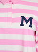 Gestreept poloshirt met badstof details, Bubblegum w. White, Packshot image number 2