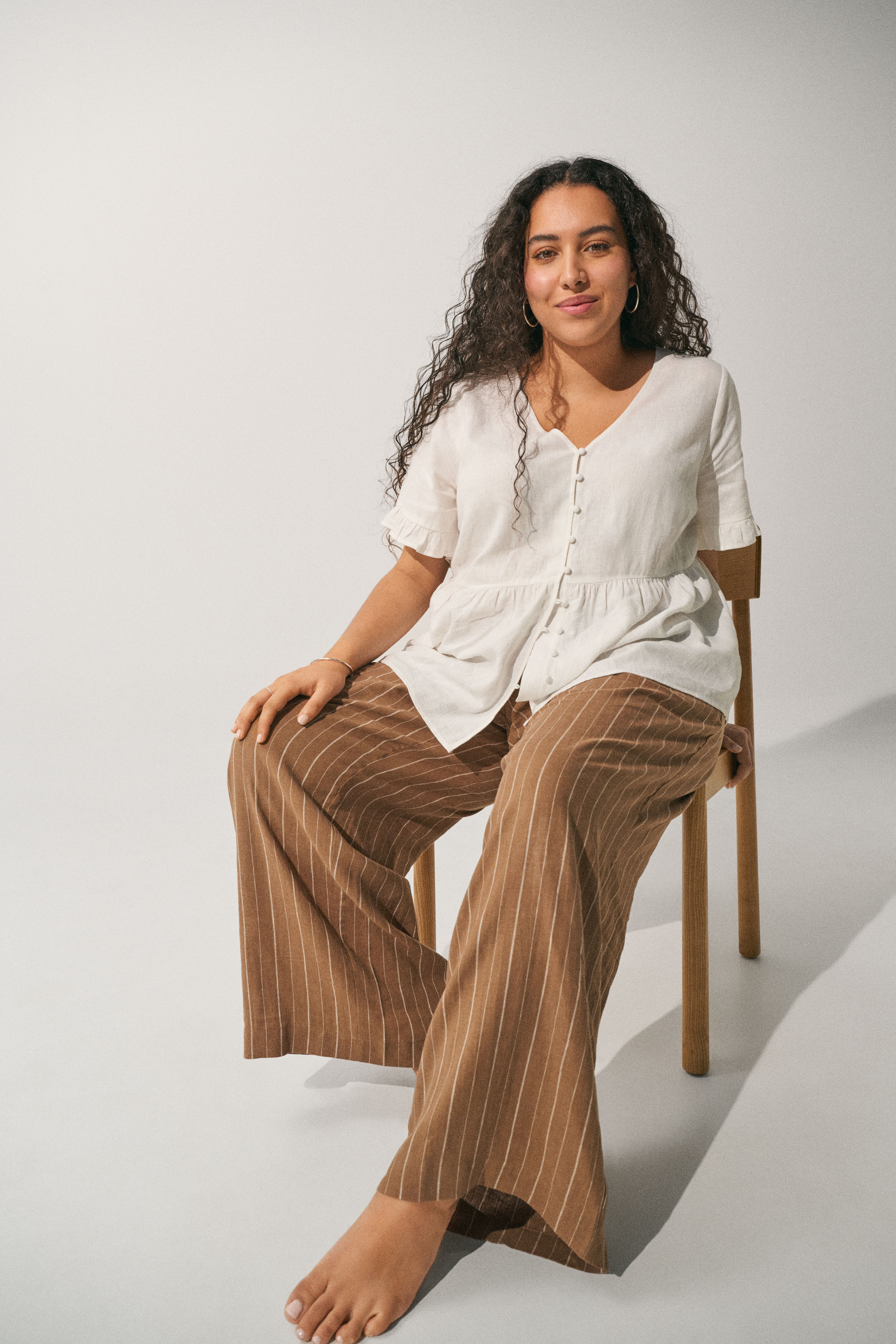 ZizziOutfit van linnen en viscose, , Model